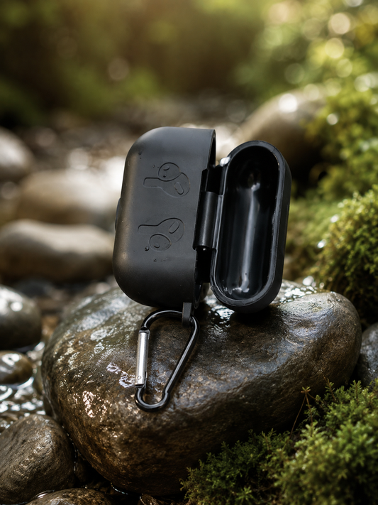Premium Matte Black Wireless Earbuds Case – Cyberpunk Edition