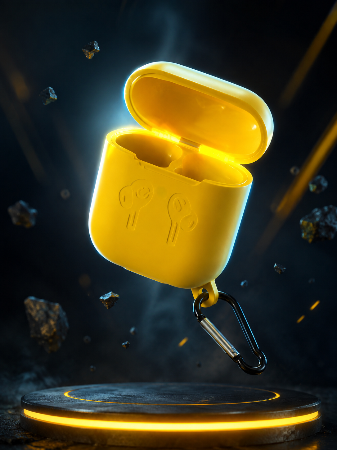 Premium Matte Black Wireless Earbuds Case – Cyberpunk Edition