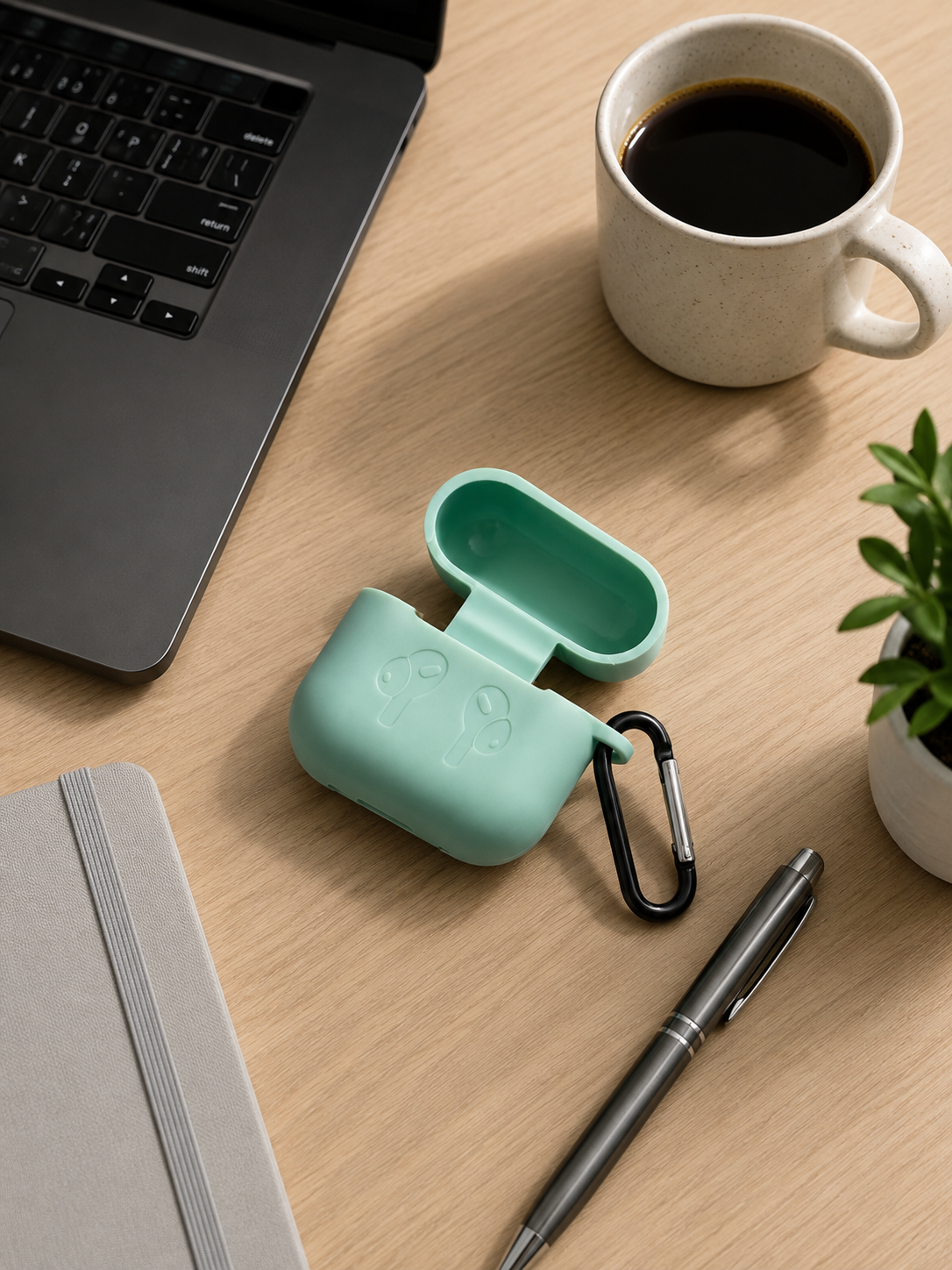 Premium Matte Black Wireless Earbuds Case – Cyberpunk Edition
