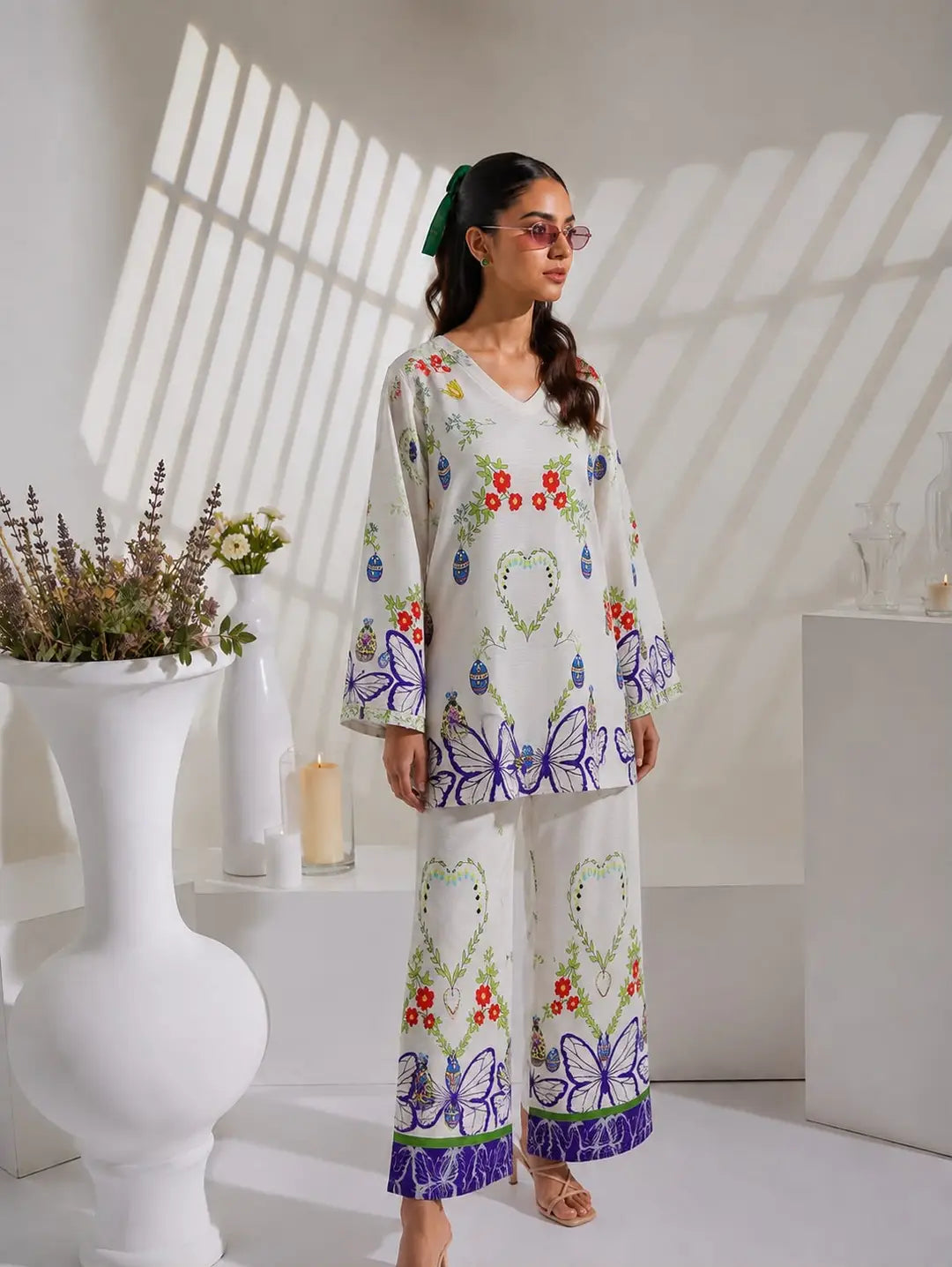 Floral Butterfly Printed Co-Ord Set