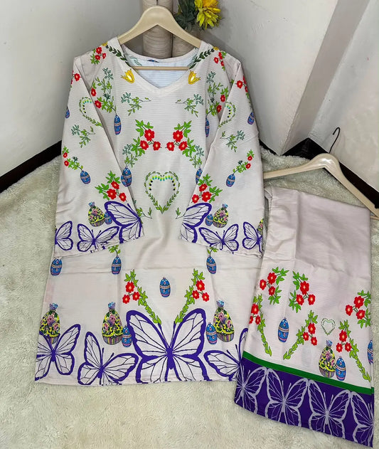 Floral Butterfly Printed Co-Ord Set
