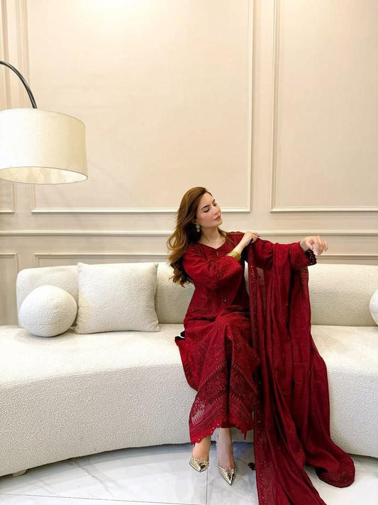 Fine Quality Lawn with Chiffon Emb Dopatta*